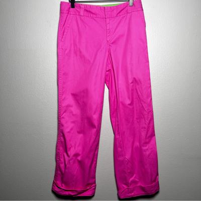 Lilly Pulitzer Pants & Jumpsuits | Lilly Pulitzer Women Pants 6 Hot Pink Preppy Coastal Fisherman Cotton Crop Ankle | Color: Pink | Size: 6