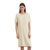 Strickkleid MARC O'POLO "aus Bio-Baumwolle-Leinen-Mix", Damen, Gr. 44, Normalgrößen, beige (natural cotton), Obermaterial: 52% Baumwolle, 48% Leinen; Futter: 100% Nicht verfügbar, unifarben, casual, relaxed fit wadenlang, Rundhals, Kurzarm...