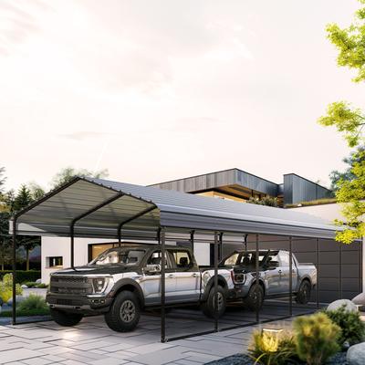 MAISON ARTS Heavy Duty Metal Carport with Galvanized Steel Roof for Cars, Boats, and Tractors