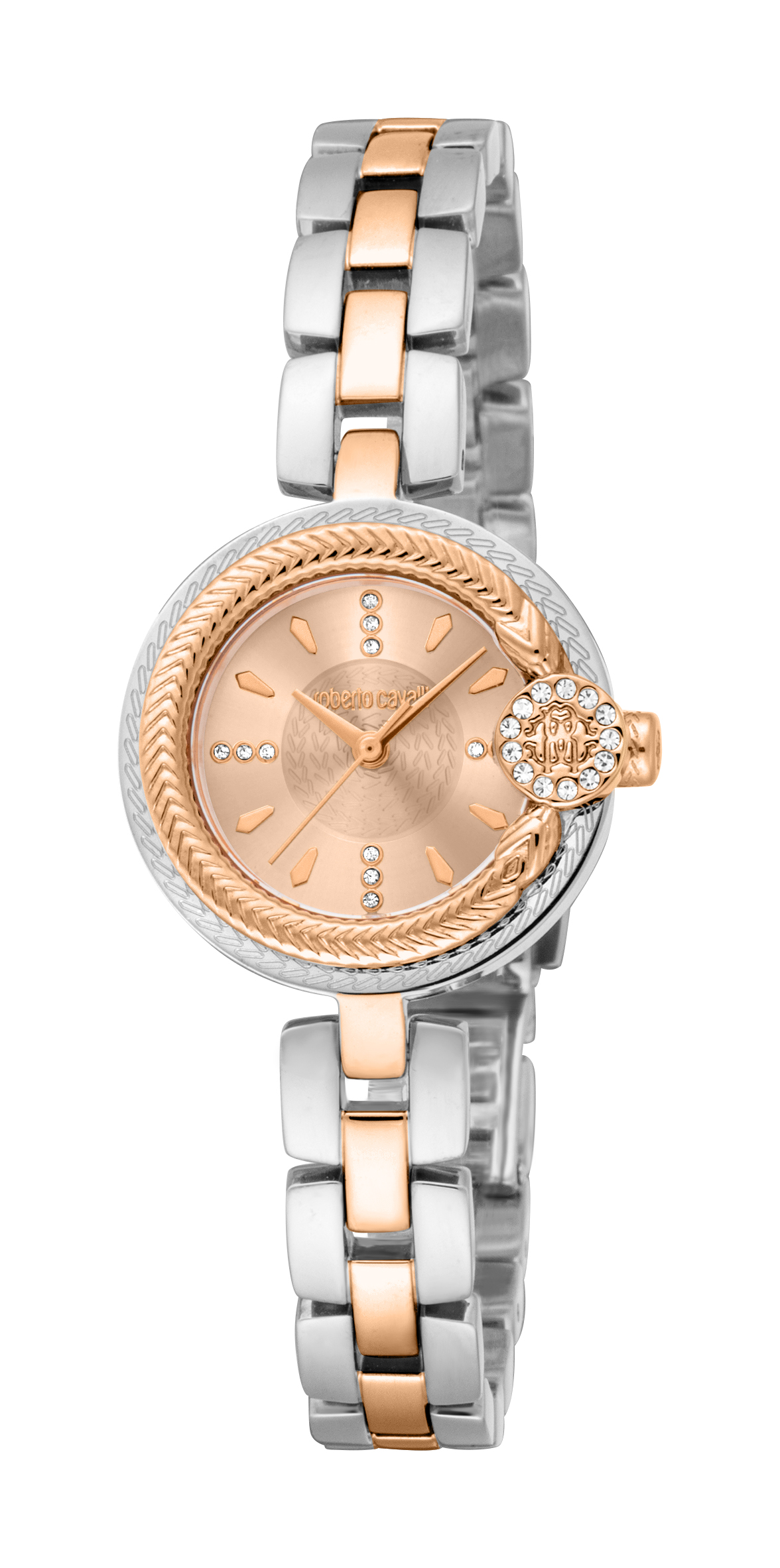 Roberto Cavalli Womens Women Stainless Steel Two Tone Silver & Rose Gold Color Watch - One Size | Roberto Cavalli Sale | Discount Designer Brands