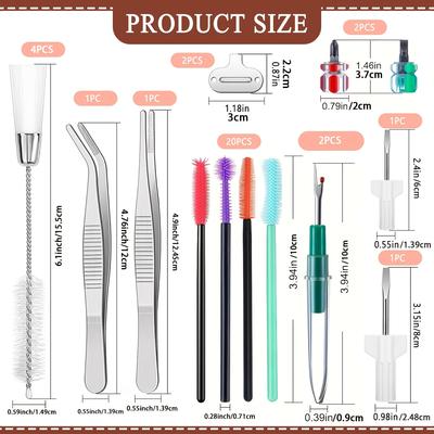 TEMU A Set Of 14 Sewing Machine Cleaning Kits, Including Repair Tools Like Tweezers, Double-headed Brushes, Screwdrivers, Seam , And Silicone Brushes For Maintaining And Cleaning Sewing Machines. Image