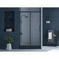 Porta per doccia scorrevole nero opaco stile industriale 140 x 195 cm - TORONI