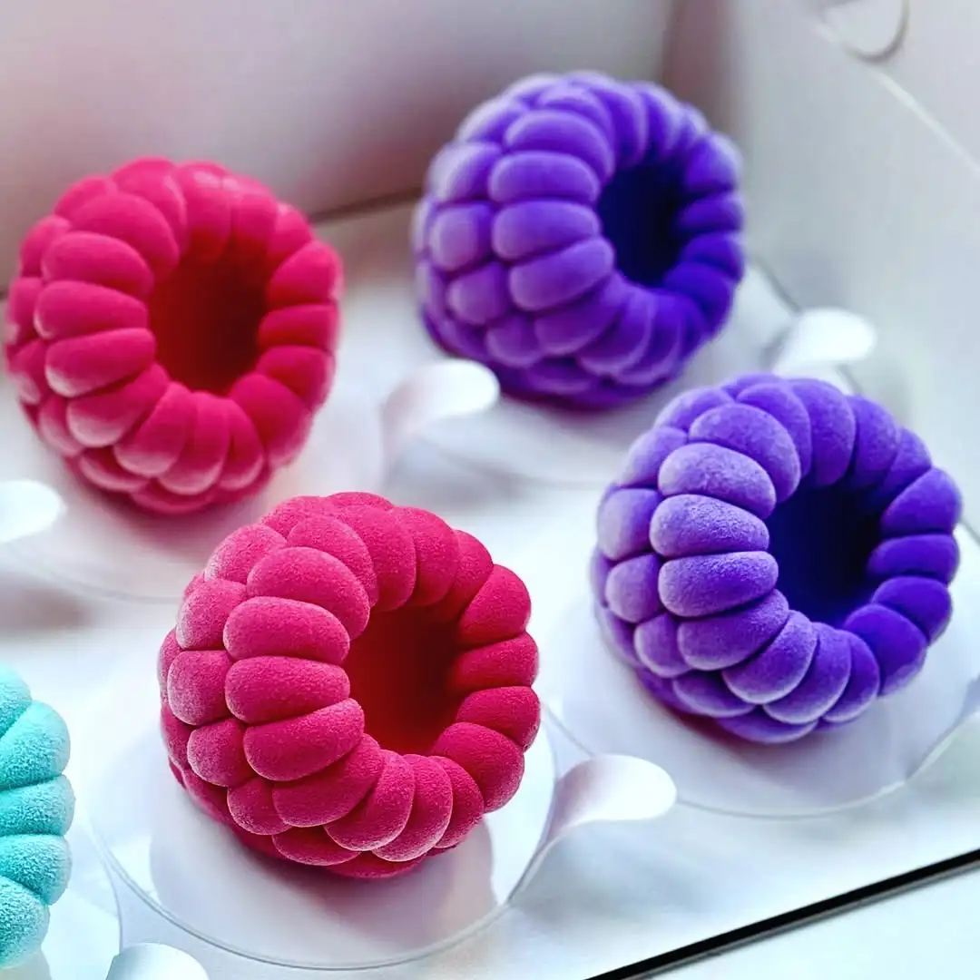 Neue 6-Zellen Himbeere Design Mousse Kuchen Form Food Grade Silikon Kuchen Form Party Dessert Backen Werkzeuge Küche Backen liefert Image