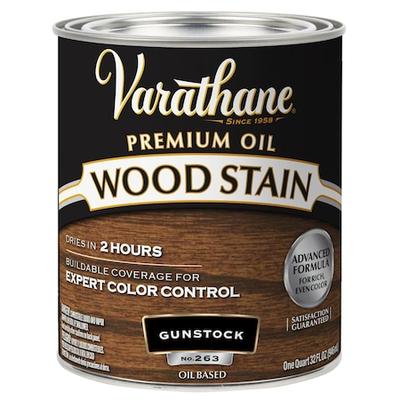 VARATHANE 211728H Premium Wood Stain, Oil Based, Gunstock, 1 Quart