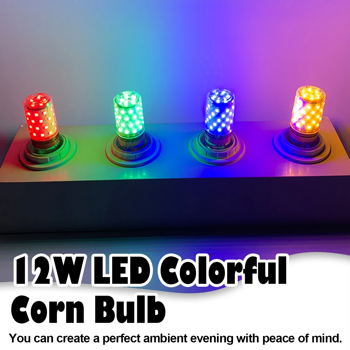 Glühbirne E27 LED Bunte Maisbirne 12W Rosa Rot Blau Grün Lila Golden 6Farben Lampe AC 220V Glühbirne Kronleuchter Dekoration