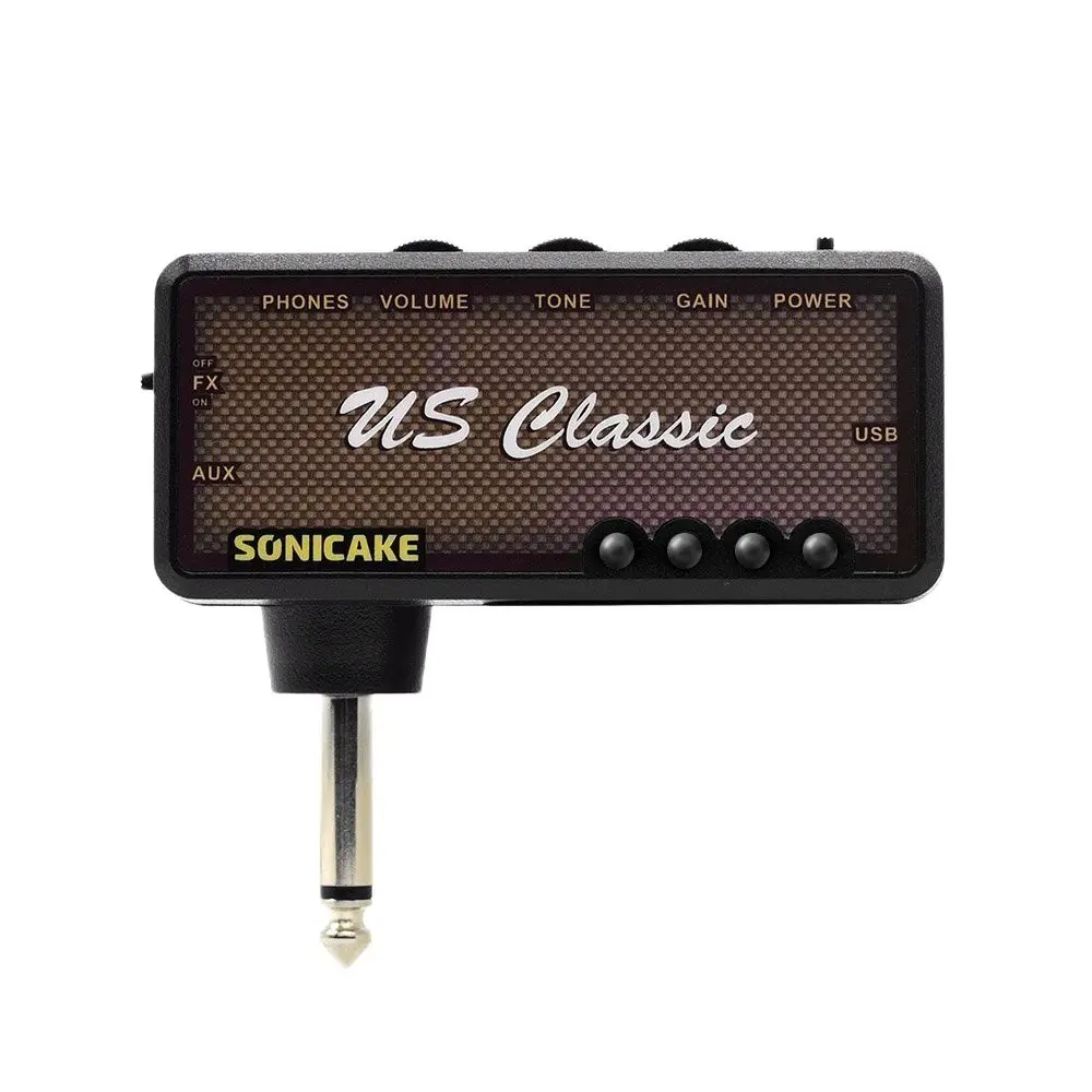Sonicake us classic plug-in usb aufladbare tragbare tasche gitarre kopfhörer amp handgepäck schlafzimmer effekte QAP-02 Image