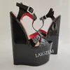 BERZIMER Frauen Sandalen 10 CM Plattform Keile 25 CM Super Steile High Heels Pumps Handgemachte Damen Schuhe Frau Plus Größe 38 42 45 47