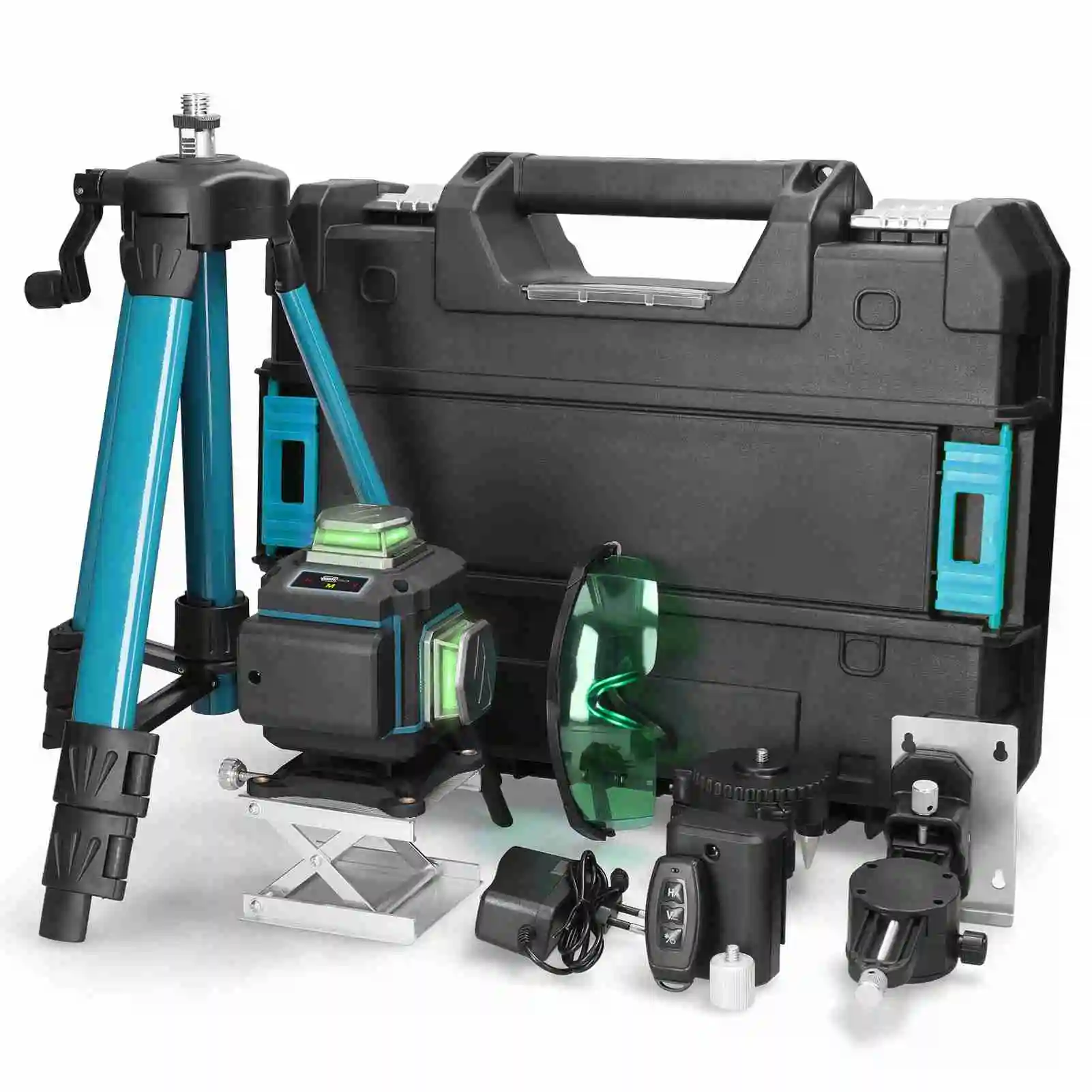 Laser-Wasserwaage-Set, 16-Linien-Laser-Wasserwaage, multifunktional, 16 Linien, Wasserwaage 3 ° Selbstnivellierendes Nivellierwerkzeug für wiederaufladbare Batterien Image