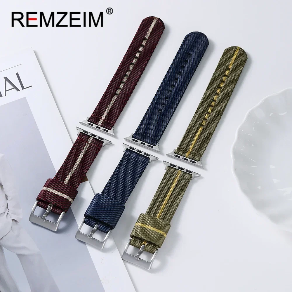 Nylon-Uhrenarmbänder für Apple Watch 49/46/45/44 mm/42/41/40/38 mm Universal-Armband für Iwatch 1–10 SE Handgelenkgürtel Image