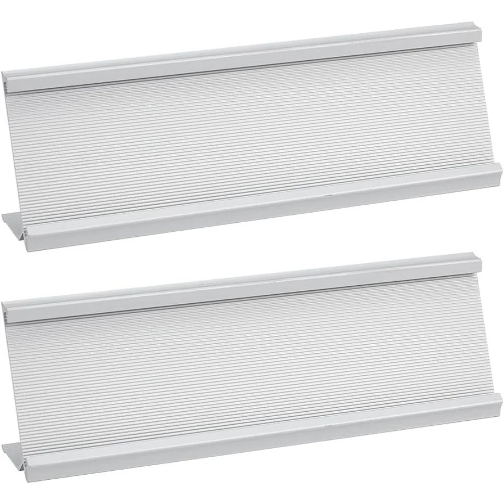 2 Stück 17,8 x 5,1 cm Aluminium-Schreibtisch-Namensschildhalter, Büro- und Business-Schilderhalter, Aluminium-Tag-Namensschilder für Schreibtische, Büros, Gäste