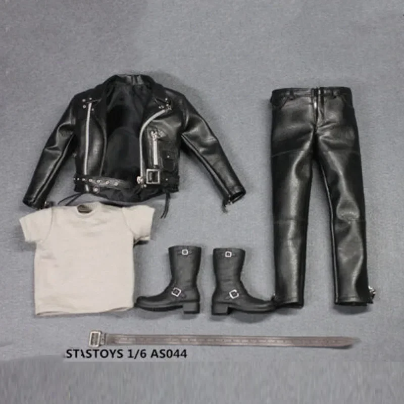 Arnold PunK Leder Schwarze Jacke Anzüge Set Modell Lokomotive Version Spielzeug Fit 12