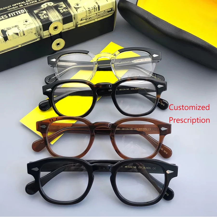 Maßgeschneiderte Brillen für Herren, Rahmen Johnny Depp Lemtosh, photochrome Myopie, Hyperopie, Lesen, multifokale progressive Linse Image