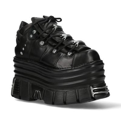 New Rock M-106-C181 Schwarze Gothic Punk-Stiefeletten mit klobiger Plateausohle Image