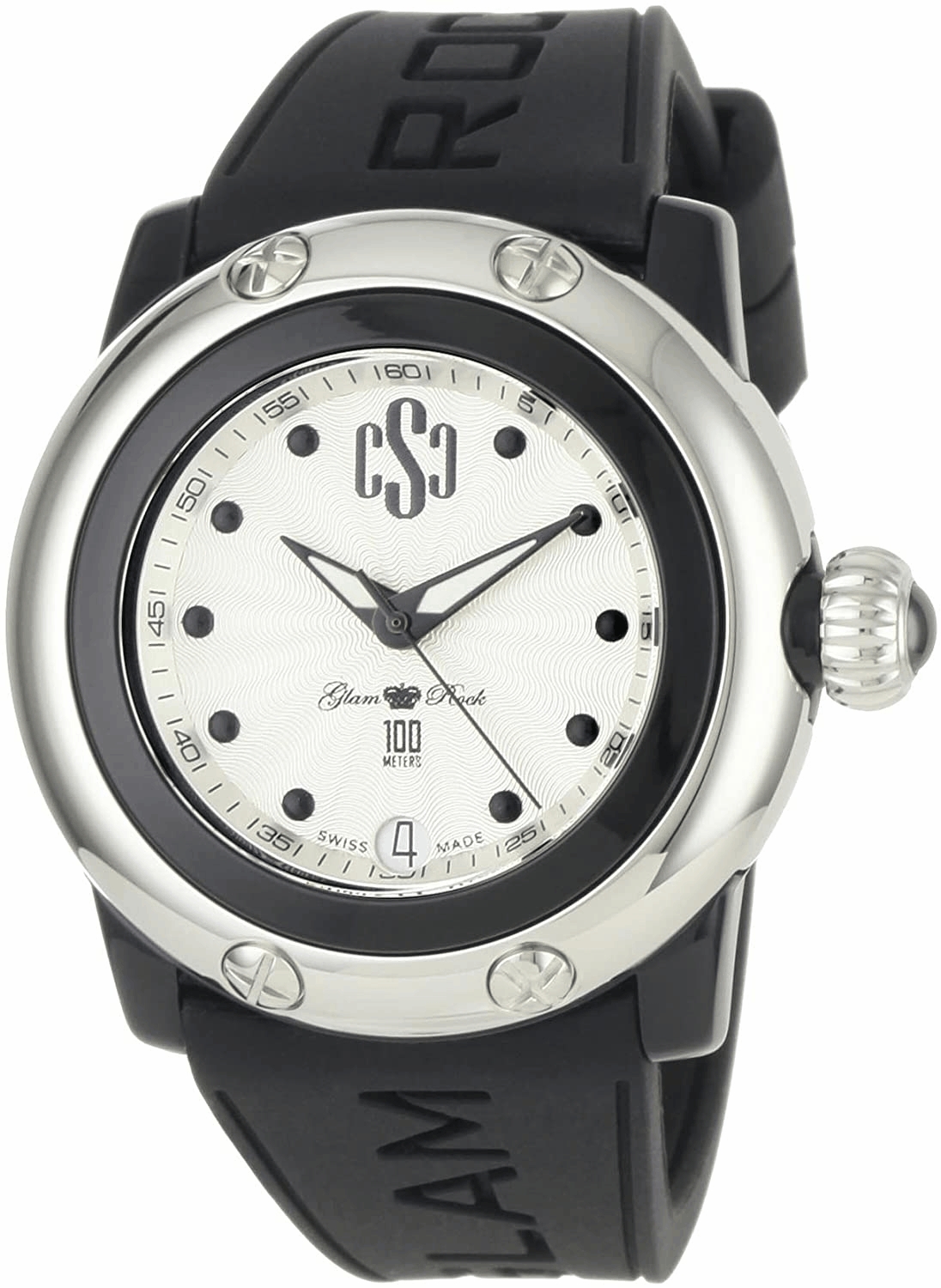 Glam Rock Damenuhr Quarz silber schwarz Image