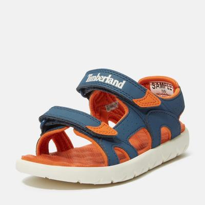 Sandale TIMBERLAND "Perkins Row 2 STRAP SANDAL", Gr. 28, blau (dunkelblau), Synthetik, sportlich, Schuhe, mit Klettverschluss Image