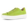 Plateausneaker GABOR "FLORENZ", Damen, Gr. 40, grün (apfelgrün), Ziegenveloursleder, sportlich, Schuhe, Freizeitschuh, Halbschuh, Schnürschuh mit dezenten Ziernähten