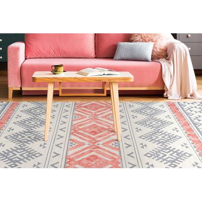 Teppich ARTE ESPINA "Ethnie 200", orange (grau, apricot), B:80cm H:10mm L:150cm, Baumwolle, Teppiche, 3D-Design, Kurzflorteppich, Ethno-Design Image