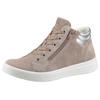 Sneaker ARA "ROM", Damen, Gr. 8,5 (42,5), beige (beige, silberfarben), Veloursleder, Glattleder, sportlich, Schuhe, High Top Sneaker, Schnürboots in Weite G (= weit)