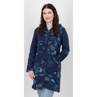 Fleecejacke DEPROC ACTIVE "Patchwork NUNAVUT LONG WMN", Damen, Gr. 36/38 (M), blau (schwarz navy), 100% Baumwolle, casual, Langarm, Jacken, auch in Großen Größen erhältlich Image