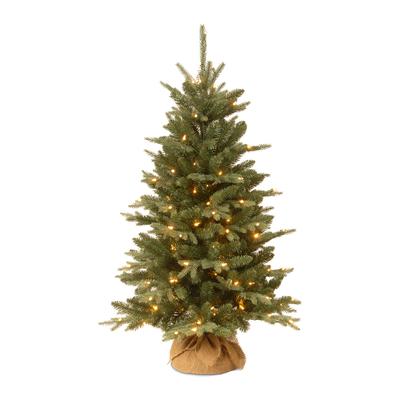 National Tree Company 4Ft Burlap Tree With 150 Clear Lights