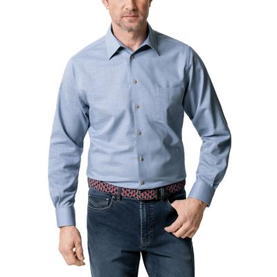 Walbusch Herren Freizeit-Hemd Reiseleinen Blau