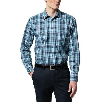 Walbusch Herren Bügelfrei-Hemd Walbusch-Kragen Blau kariert Image