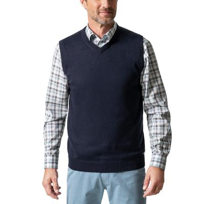 Walbusch Herren Ärmelloser Pullover Soft-Cotton Blau Image