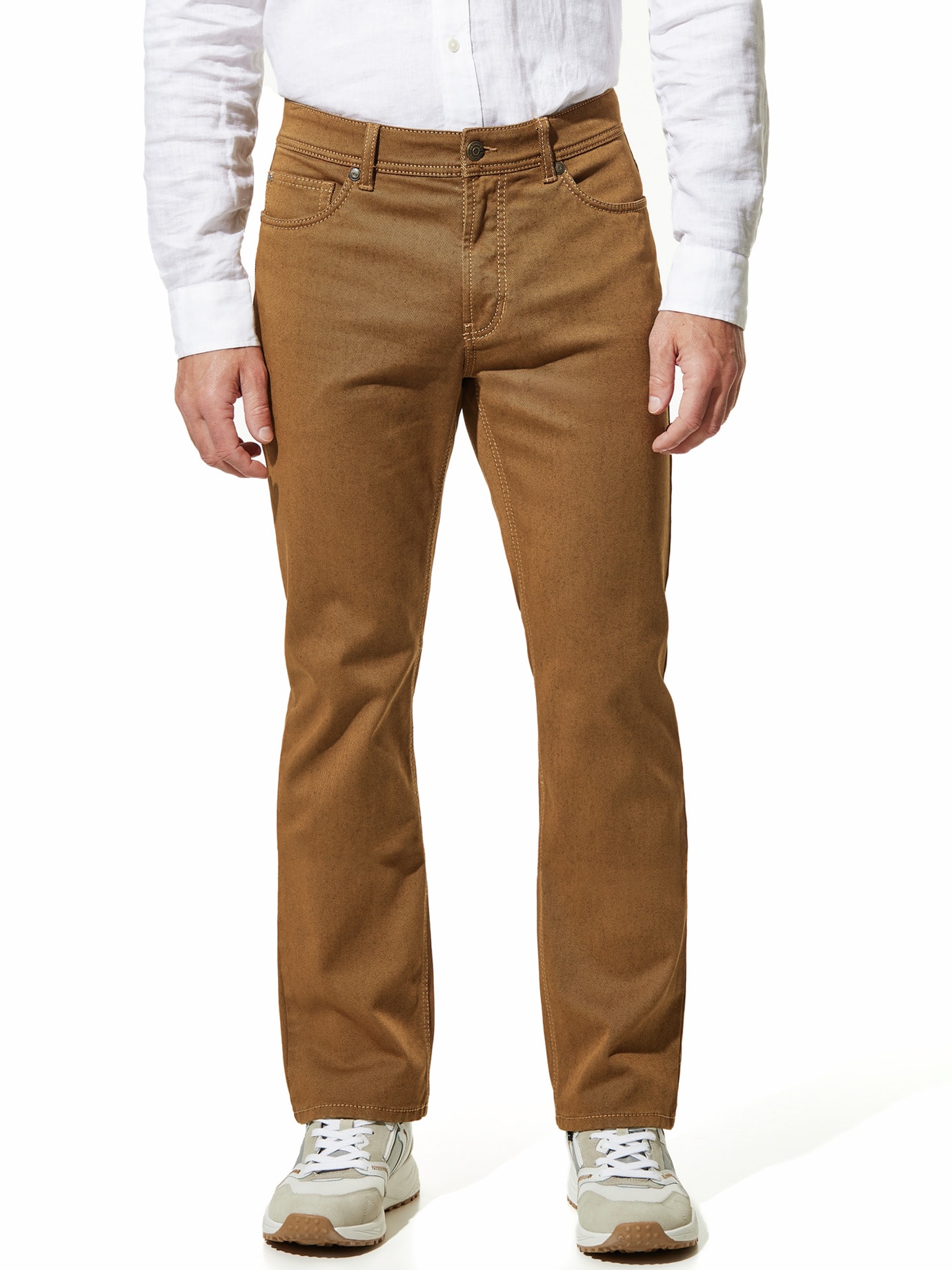 Walbusch Herren Jeans Sattlerstich Braun