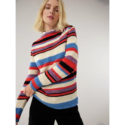 Walbusch Damen Kaminkragen Pullover Multigarn Blau gestreift Image