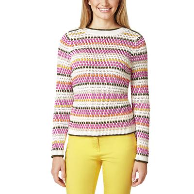 Walbusch Damen Pullover Strukturtupfen Weiß gestreift Image