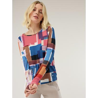 Walbusch Damen Baumwollshirt Art Blau bedruckt Image