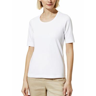 Walbusch Damen Baumwoll-Basic-Shirt Halbarm Weiss Image