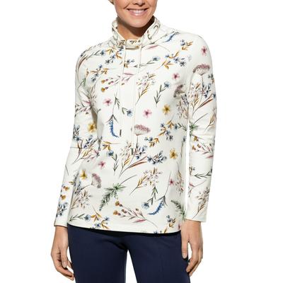 Walbusch Damen Baumwoll-Sweatshirt Weiss geblümt Image