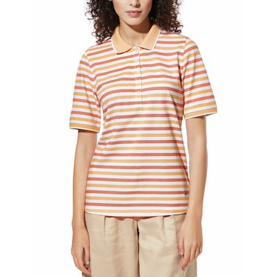 Walbusch Damen Bügelfrei Sommer-Polo Orange gestreift Image