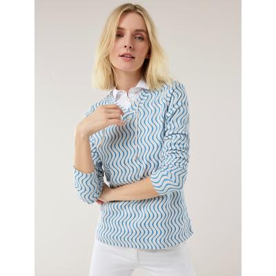 Walbusch Damen Sweatshirt perfekte Welle Hellblau gemustert Image