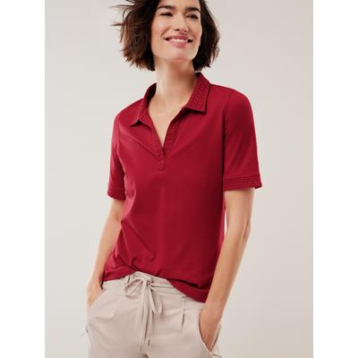 Walbusch Damen Polo Shirt Lochstickerei Rot Image