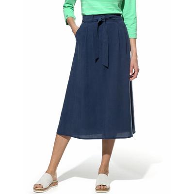 Walbusch Damen Midirock Leinenmix Blau Image