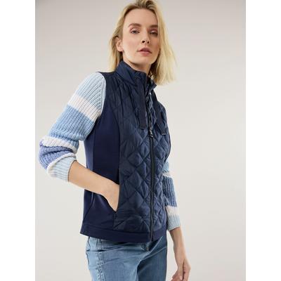Walbusch Damen Leichte Weste Materialmix Blau Image