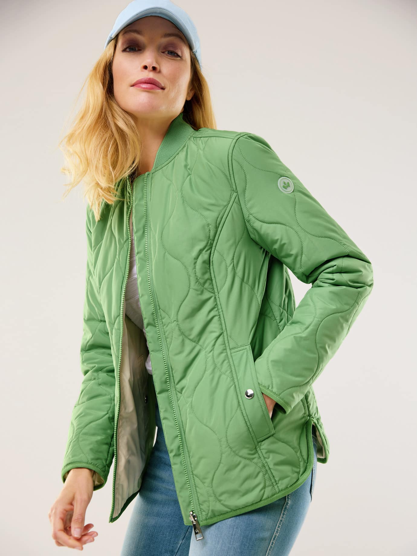 Walbusch Damen Ultraleicht Wendejacke Grün mehrfarbig