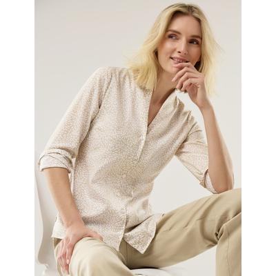 Walbusch Damen Bügelfrei-Bluse Kelchkragen Beige minimal Image