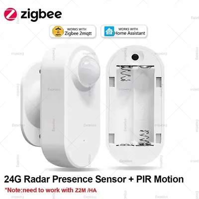 24G Zigbee Human Presence Sensor MmWave Radar Detector With PIR Motion Luminance Sensor,Smart Home Security Support Zigbee 2MQTT