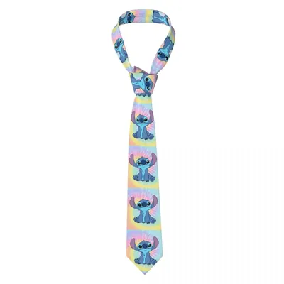 Colorfull Stitchs Men Women Necktie Fashion Polyester 8 cm Narrow Dinesy Neck Tie for Mens Daily