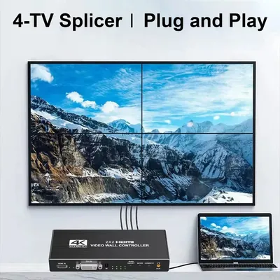 2X2 Video Wall Controller 1080P 4K DVI HDMI Video Wall Processor 1x2 1x4 1x3 2x1 3x1 4x1 Multi
