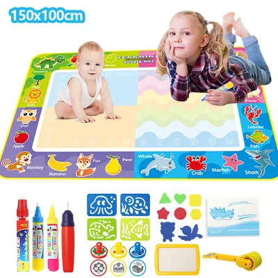 150x100cm Magic Water Drawing Mat for Kids Coloring Doodle Mat with Magic Pens Painting Board