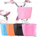 Manubrio anteriore Cestino per bici posteriore impermeabile Cestino per biciclette in plastica resistente con fascette per cestino in vimini per bici da ragazzo e ragazza