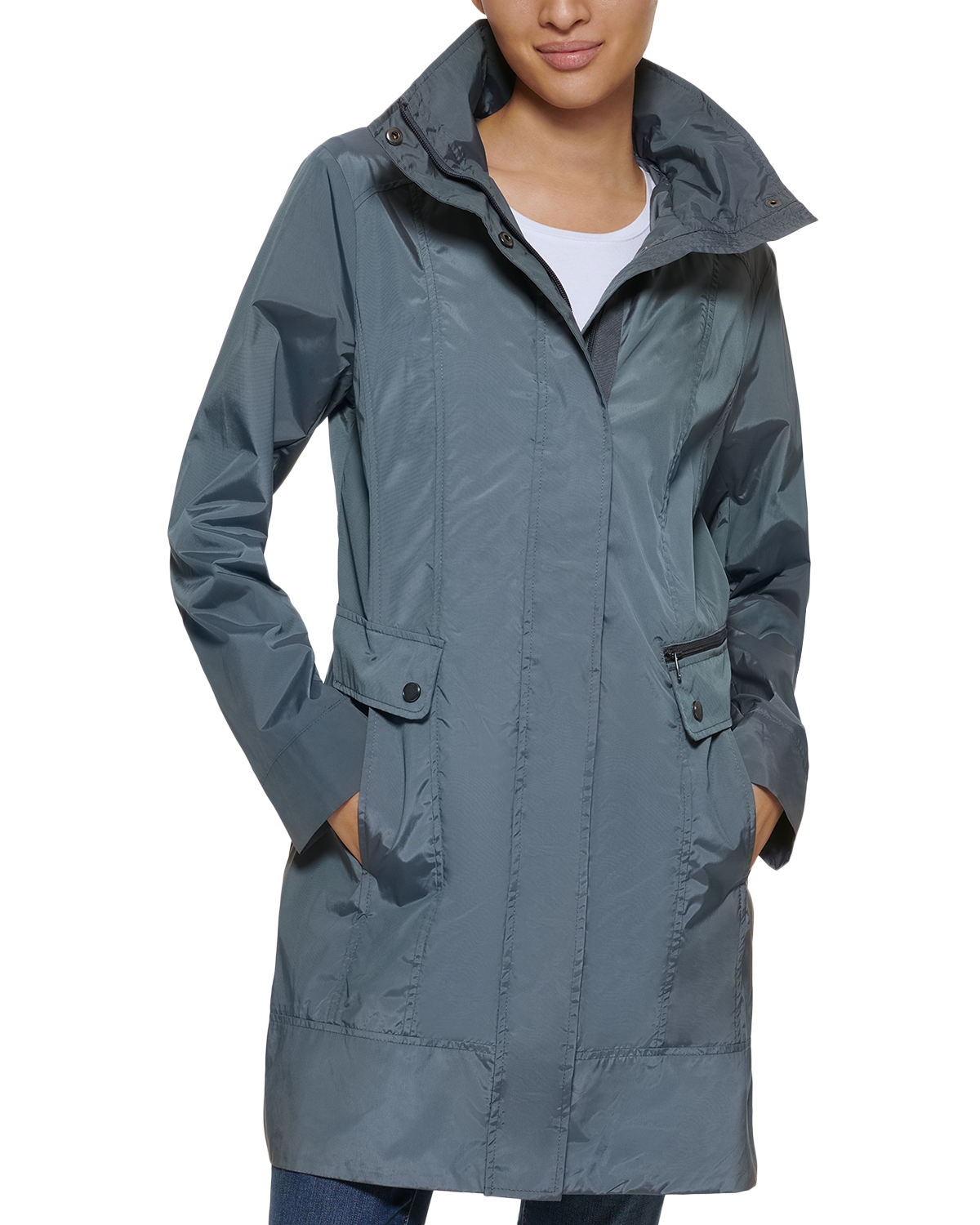 Cole Haan Travel Packable Rain Jacket - Gunmetal