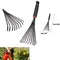 Râteau à feuilles Portable en plastique, outil de jardinage, petit râteau de jardin avec poignée, nivellement de pelouse, outil de plantation de jardinage