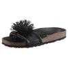 Pantolette VERBENAS "Reina Ecobrush", Damen, Gr. 37, schwarz, Nappaleder, modisch, Schuhe, Sommerschuh, Schlappen, Strandschuh für den Sommer