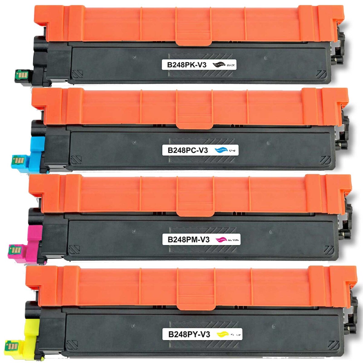 Kompatibel Brother TN-248 BK, TN-248 C, TN-248 M, TN-248 Y mit Chip - Sparset 4 Toner alle Farben von Gigao Image