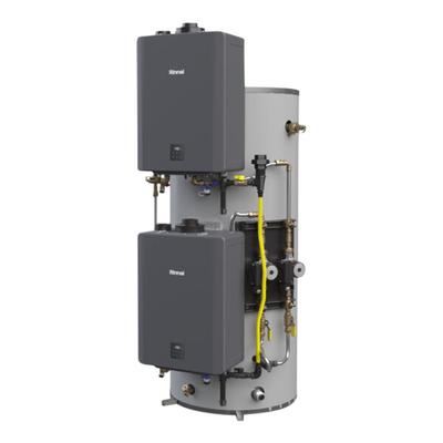 Rinnai Demand Duo H-Series CHS398100HCXViN Natural Gas / Liquid Propane 119-Gallon Storage Vertical Double Water Heater - 120V, 398,000 BTU